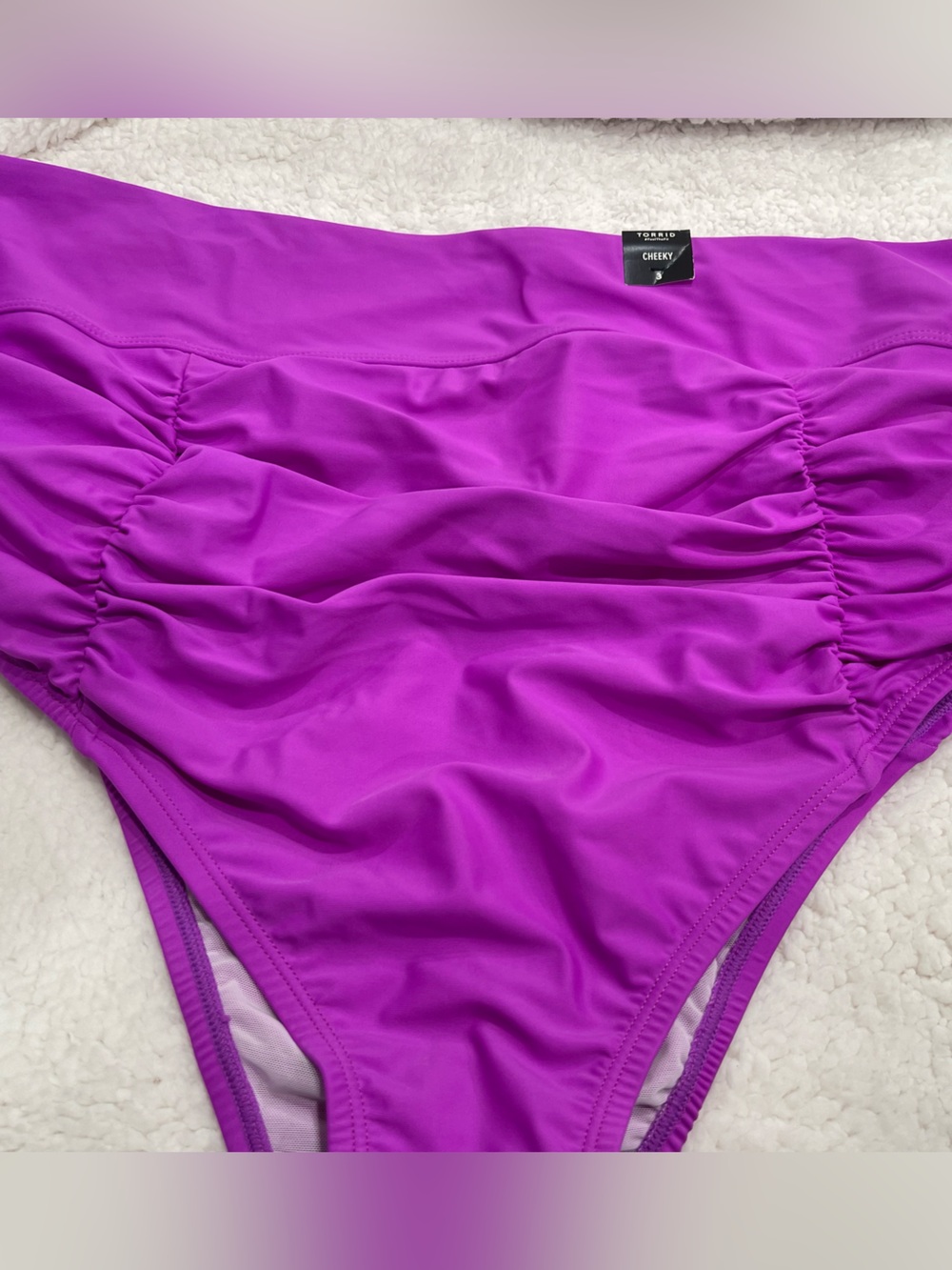 NWT Torrid High Waist Ruched High Leg Cheeky Swim Bottoms